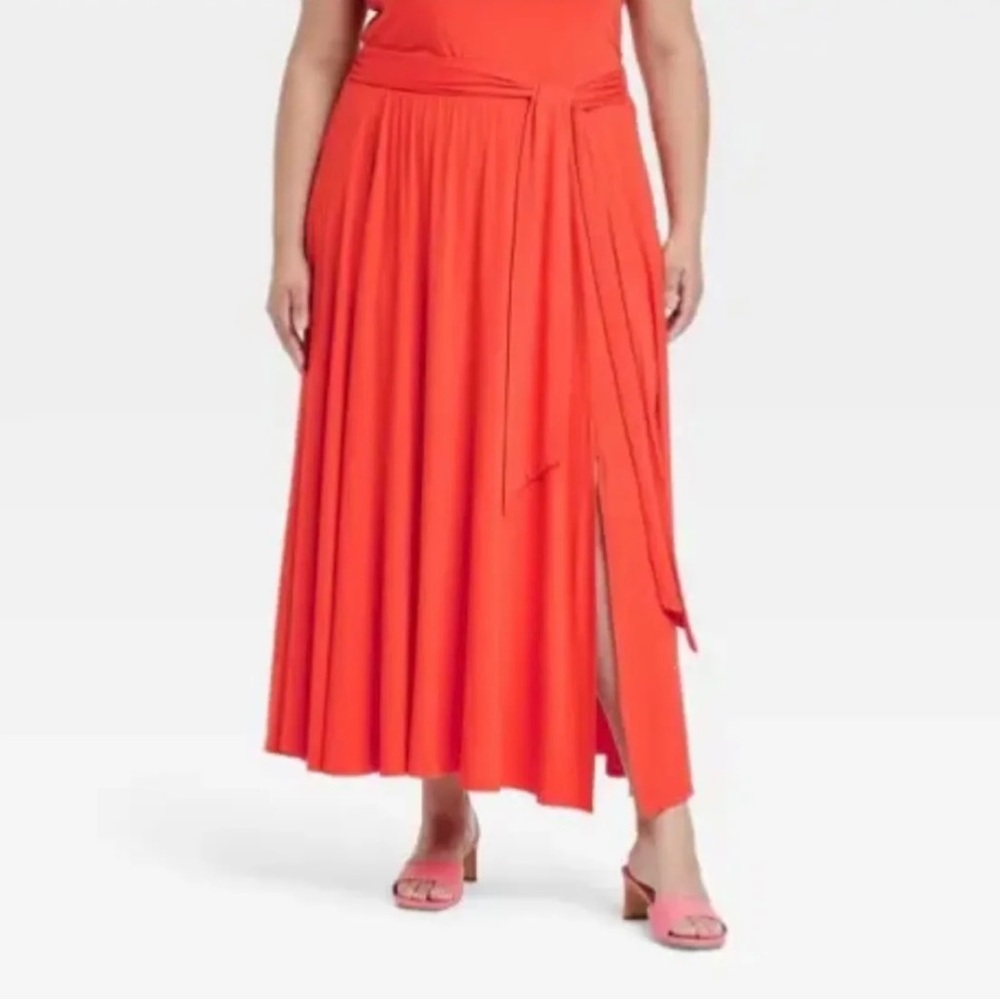 Orange maxi skirt
